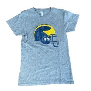 Michigan Wolverines Football Tee Shirt Large Fitted Baby Tee